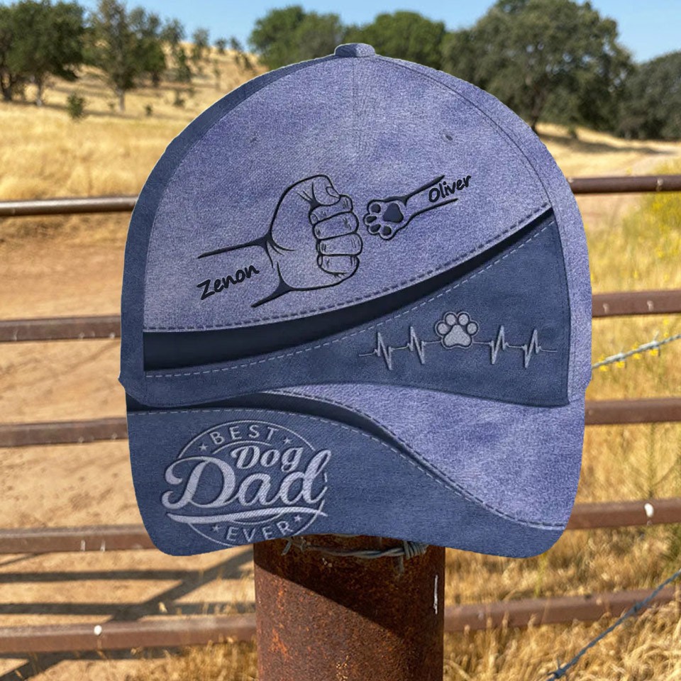 Personalisierte Faust Bump Cap mit Paw Print für Hund Papa Opa Haustier Liebe Geschenk