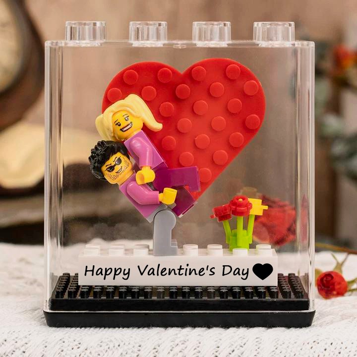 Personalisierte Paar-Minifiguren Mit Namen Als Valentinstagsgeschenk Für Freund Und Freundin