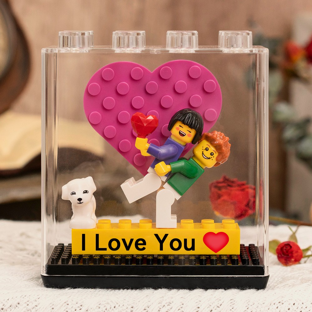Personalisierte Paar-Minifiguren Mit Namen Als Valentinstagsgeschenk Für Freund Und Freundin