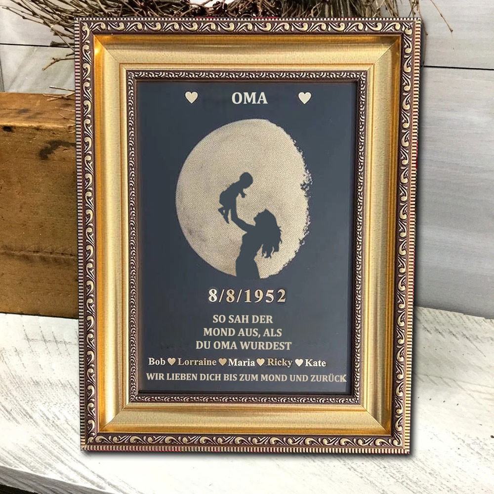 Benutzerdefinierte Mondphase Kunstrahmen für Mama Oma Muttertag Geschenk