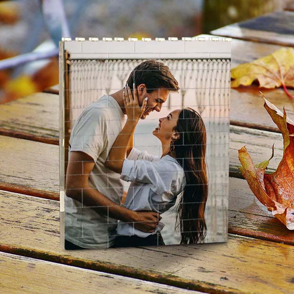 Personalisierte Foto Building Block Puzzle für Paare Valentinstag Geschenk