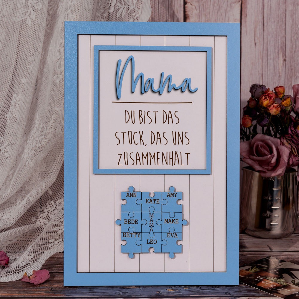 Personalisierte Mama Puzzle Zeichen einzigartige Holzschild für Muttertag Weihnachtsgeschenk