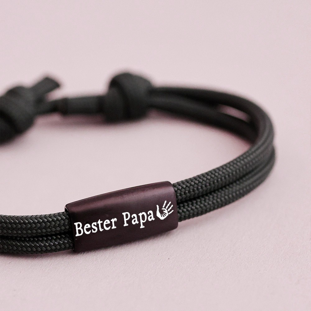 Personalisierte Männer-Armband mit Perle für Papa Vatertag Geschenkideen