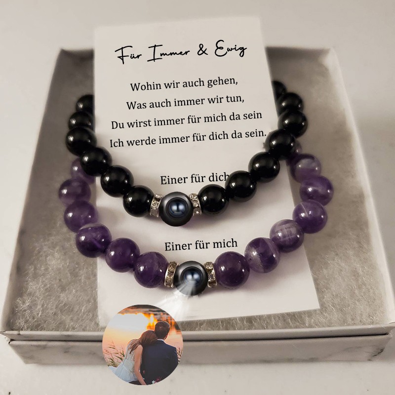 Benutzerdefinierte Foto magnetische Armband mit minimalistischen Memorial Geheimnis für Paar Geburtstagsgeschenke