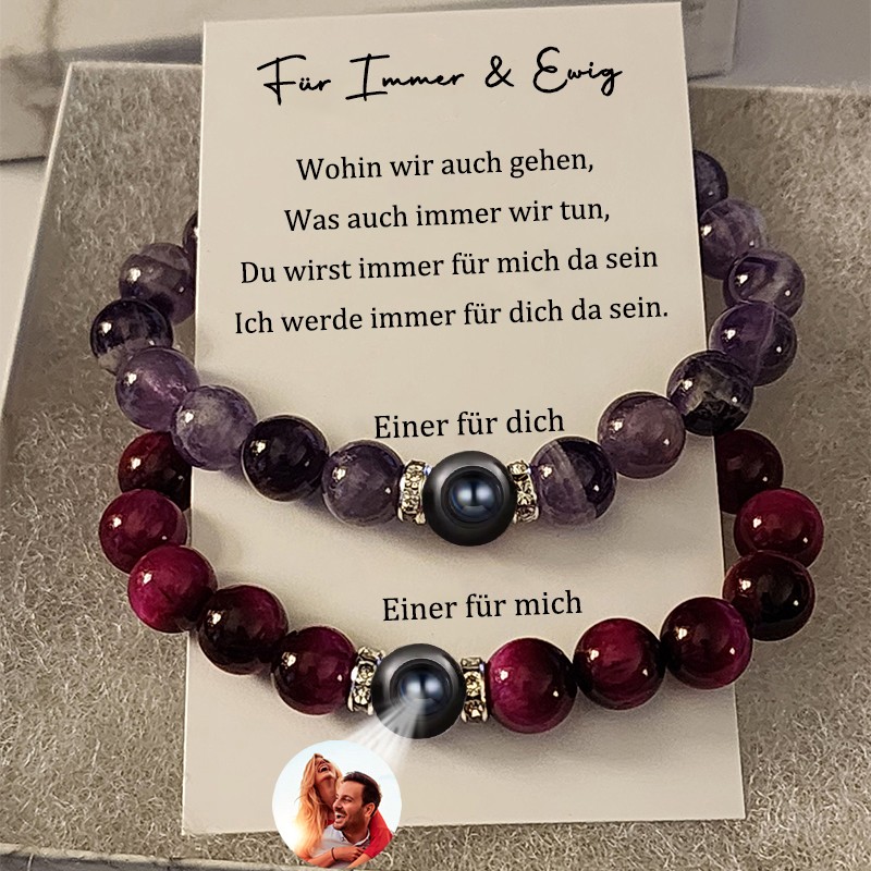 Personalisierte Passende Magnetische Fern-Armband mit Foto im Inneren für Valentinstag Geschenke