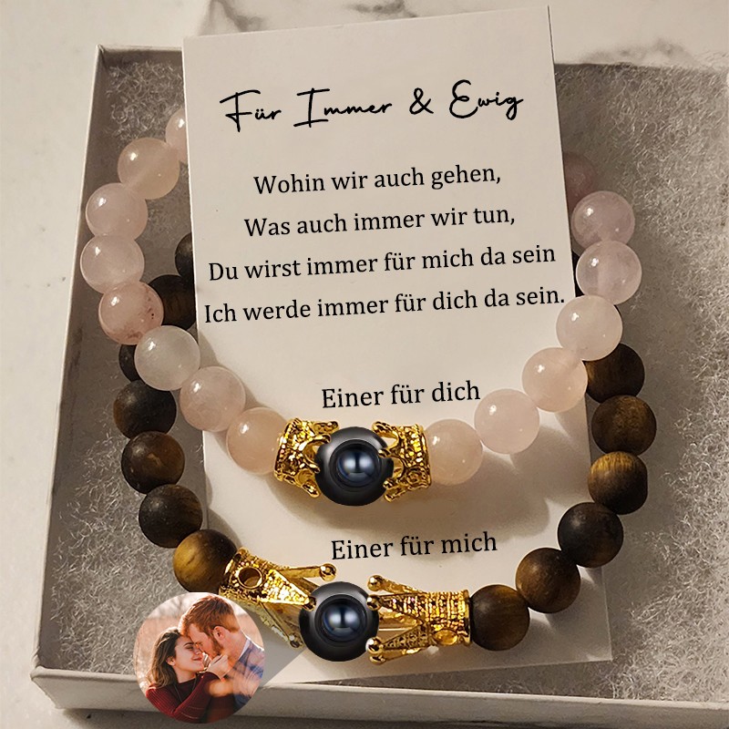 Benutzerdefinierte Foto Projektion Set Armband mit magnetischen Design für Ehepaar Frau Valentinstag