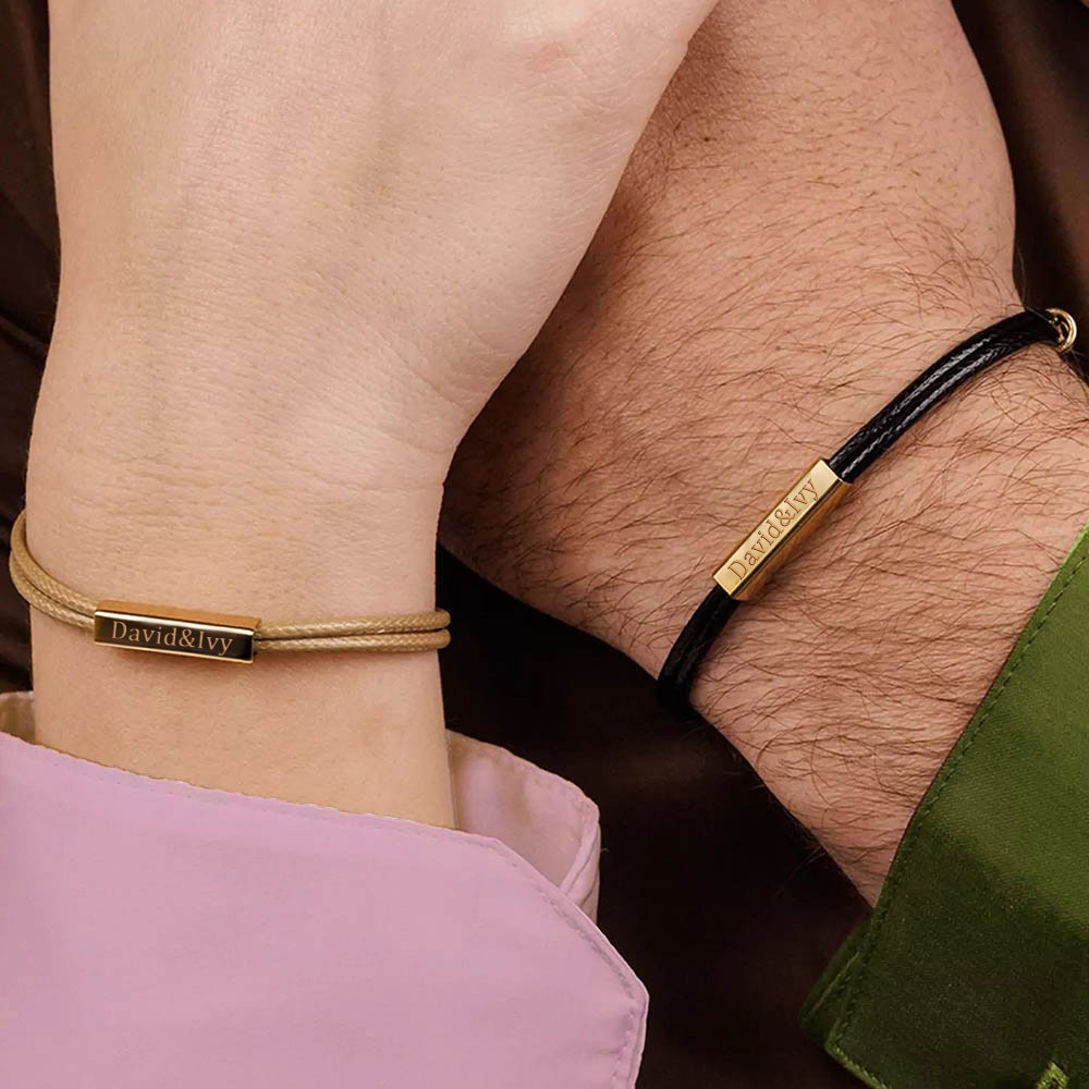 Personalisiertes Paar Armband mit Namen für Valentinstag Jahrestag Geschenkideen