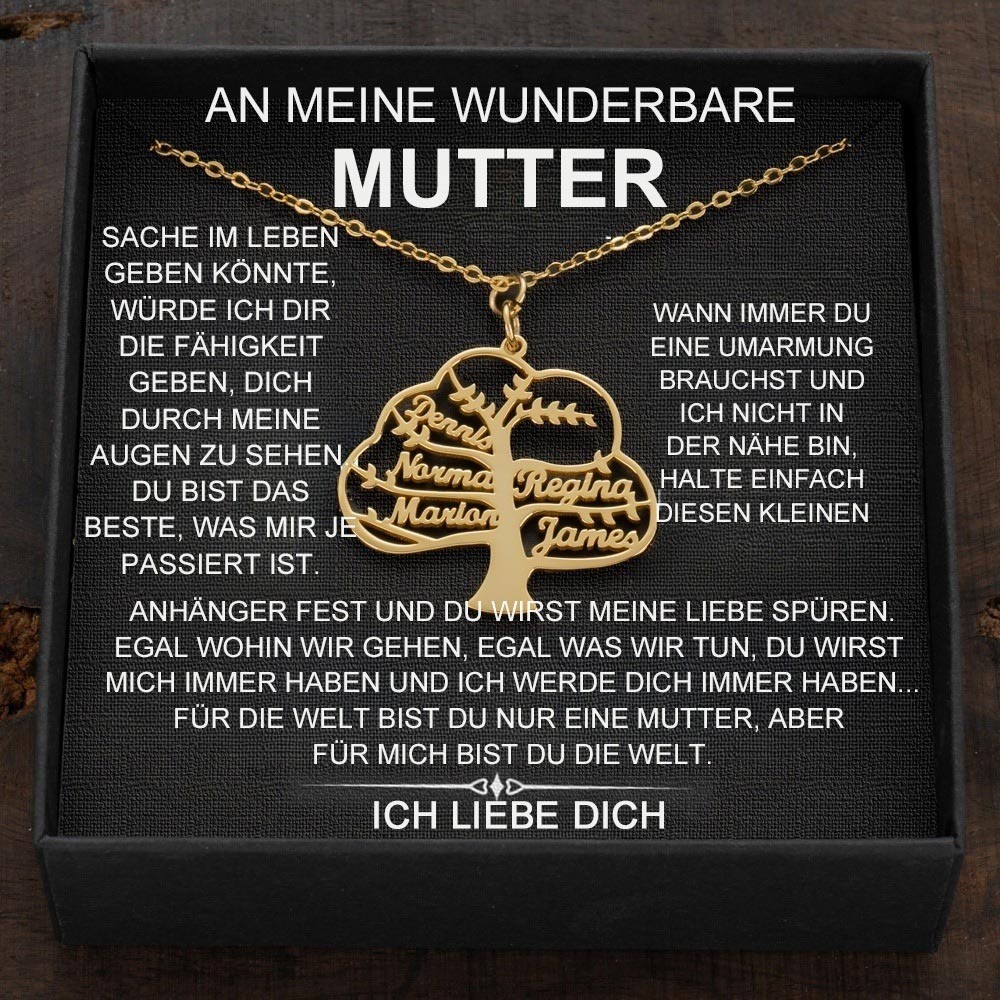 Benutzerdefinierte Stammbaum Name eingraviert Halsketten für Muttertag Geschenke