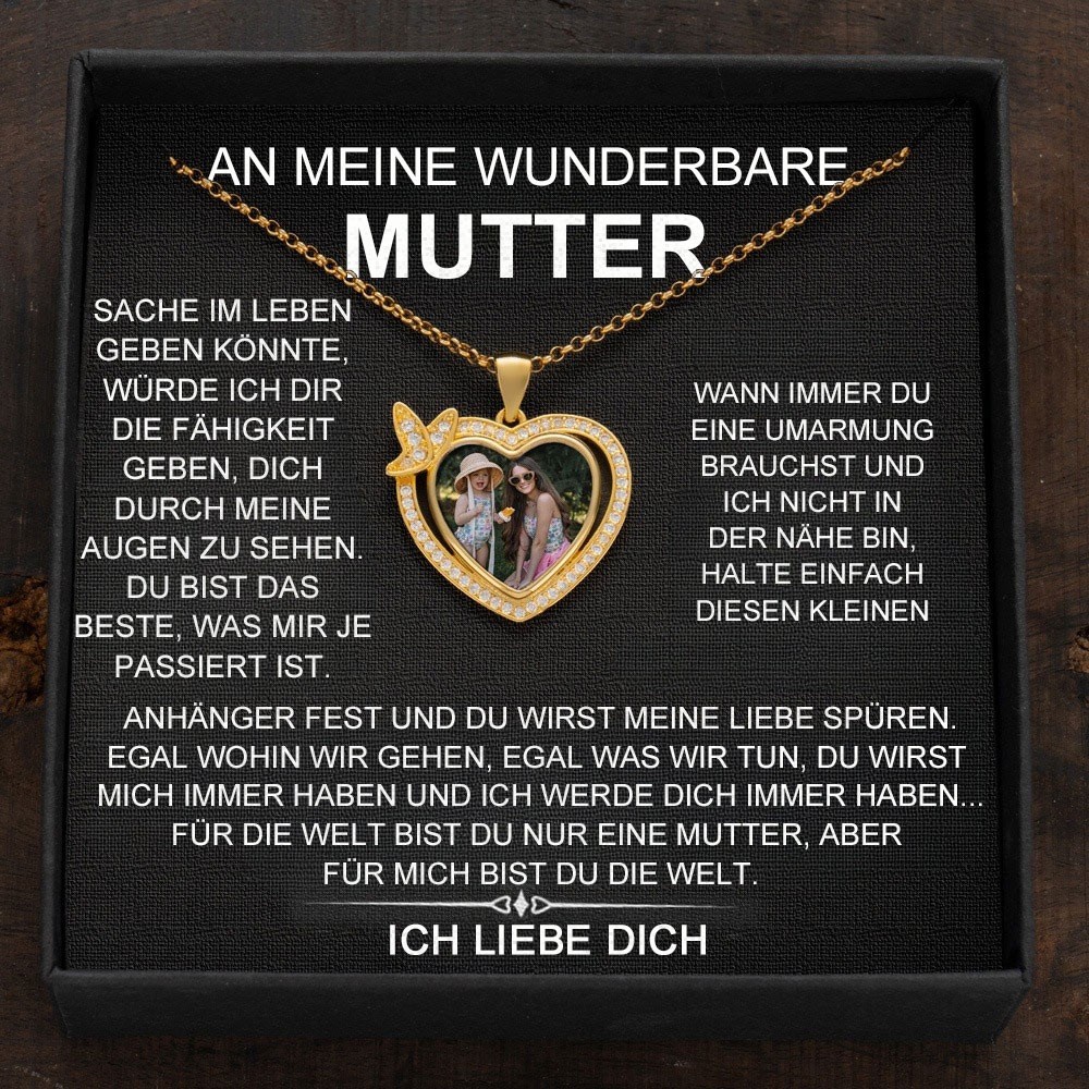 Personalisierte Herz-Halskette mit Foto Speicher für Familie Geschenk