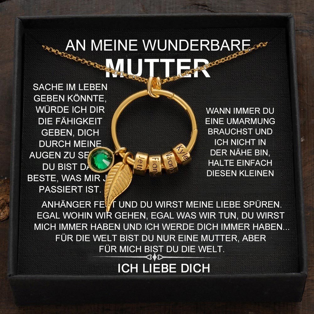 Personalisierte Kreis Mom Name Halskette mit Geburtssteinen Muttertag Geschenk