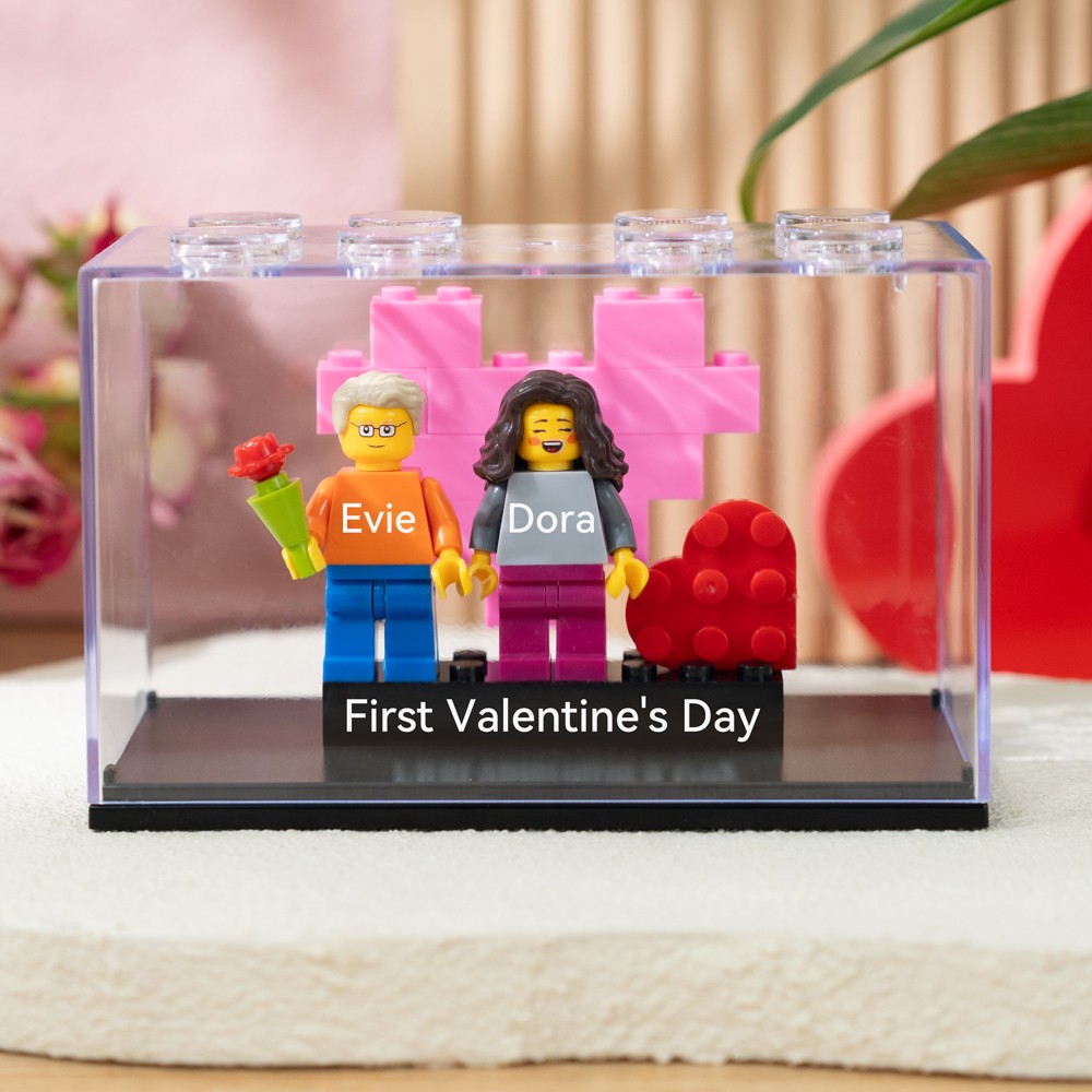 Personalisierte Paar-Minifiguren Mit Ihren Namen Als Valentinstagsgeschenk