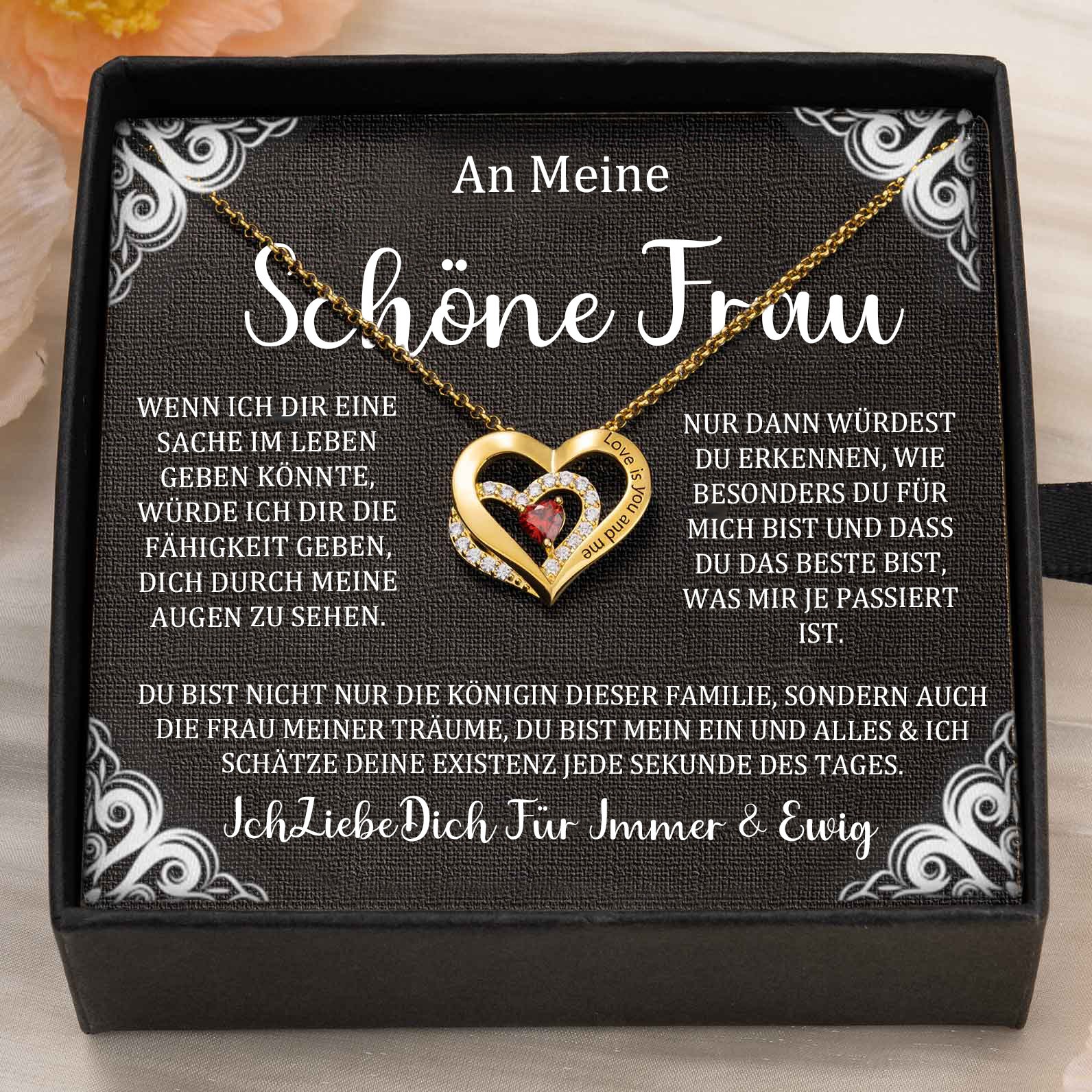 Benutzerdefinierte Paar Namen Herz Halskette mit Geburtssteinen Valentinstag Geschenke