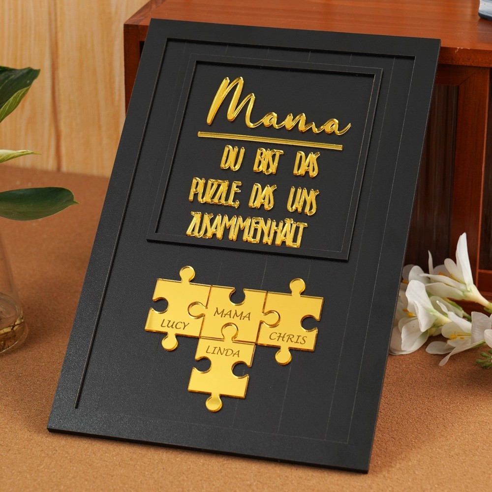 Benutzerdefinierte Mama Puzzle Zeichen mit Namen Stück Das Uns Zusammen für Muttertag Geschenk Hält