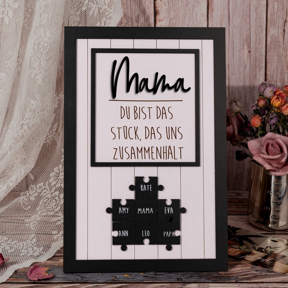 Personalisierte Mama Puzzle Zeichen einzigartige Holzschild für Muttertag Weihnachtsgeschenk