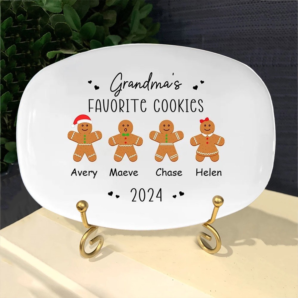 Großmutters Lieblingsplätzchen Teller Personalisierte Lebkuchen Weihnachtsplatten Familie Geschenk