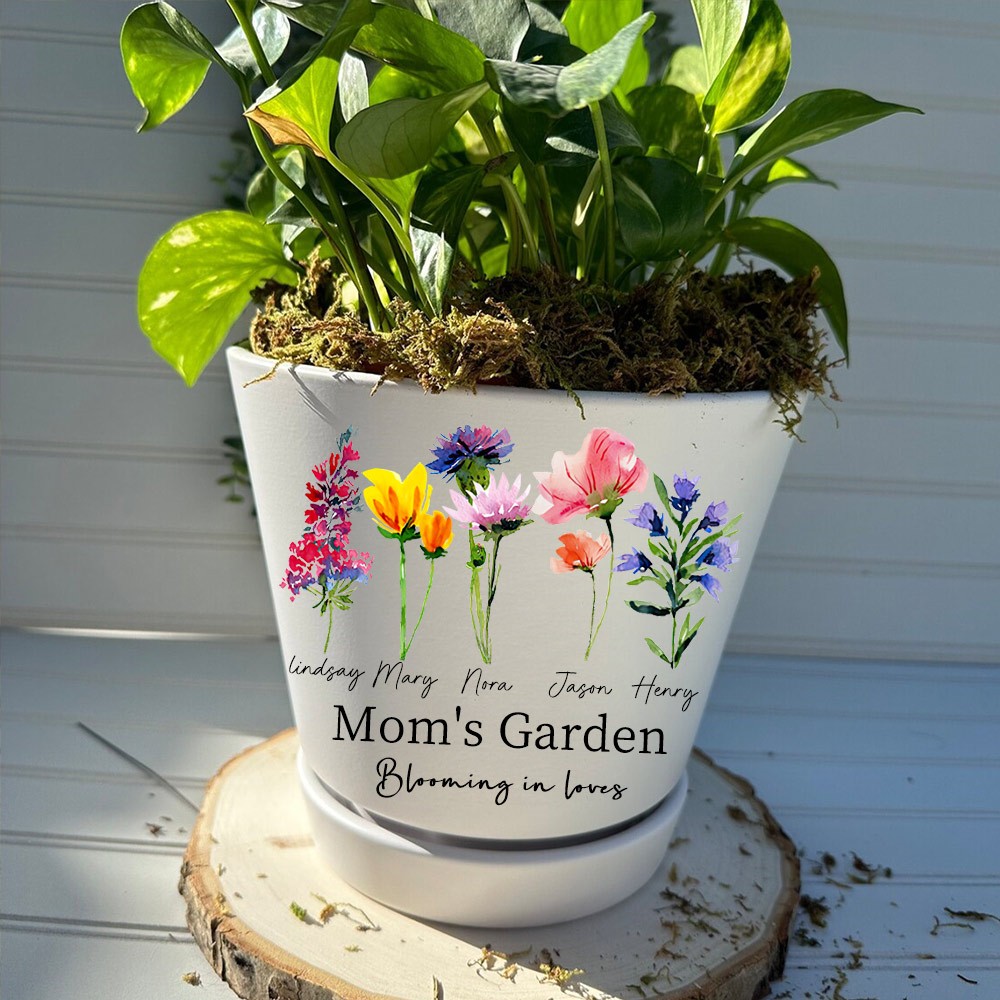 Personalisierte Geburt Monat Blumentopf für Oma Mom Weihnachten einzigartiges Geschenk
