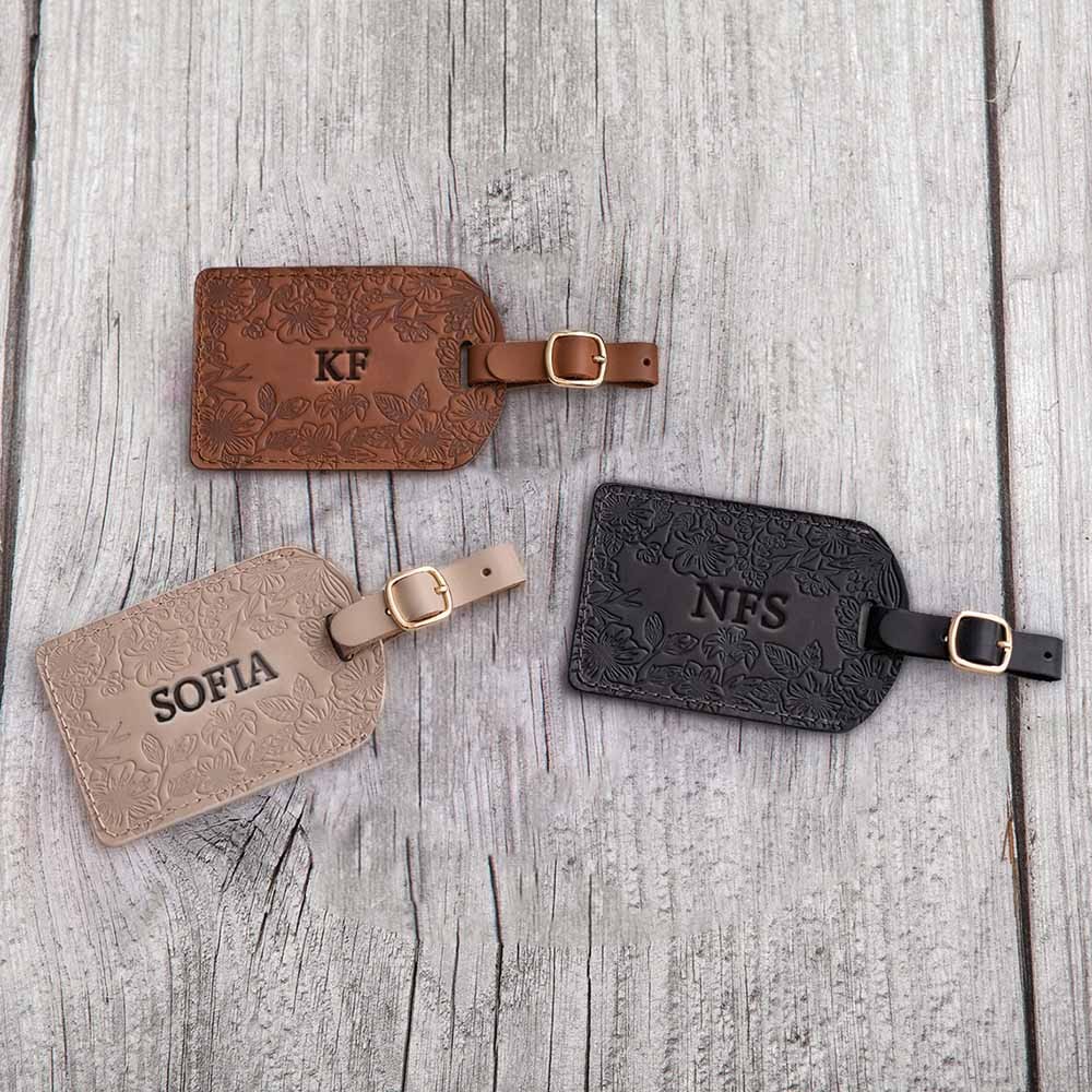 Personalisierte Leder-Gepäckanhänger mit eingraviertem Namen für Reisen Geschenk