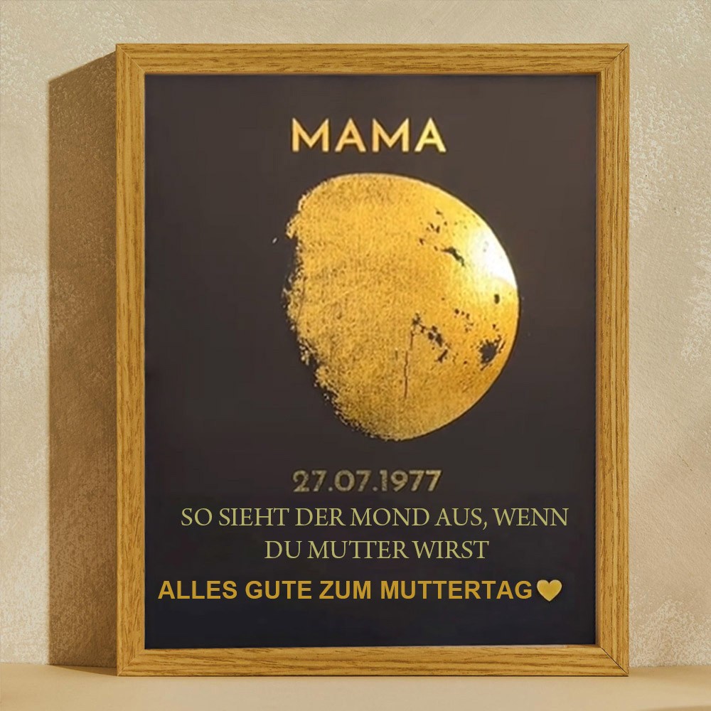 Benutzerdefinierte Mondphase Kunstrahmen für Mama Oma Muttertag Geschenk
