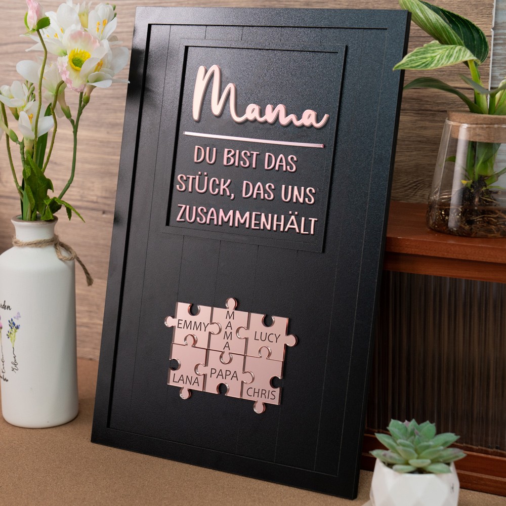 Benutzerdefinierte Mama Puzzle Zeichen mit Namen Stück Das Uns Zusammen für Muttertag Geschenk Hält