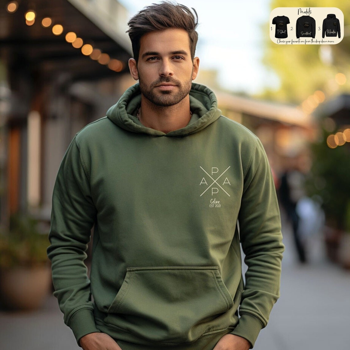 Personalisierte PAPA Hoodie mit Kindernamen Vatertag Geschenk neue Papa Geschenk