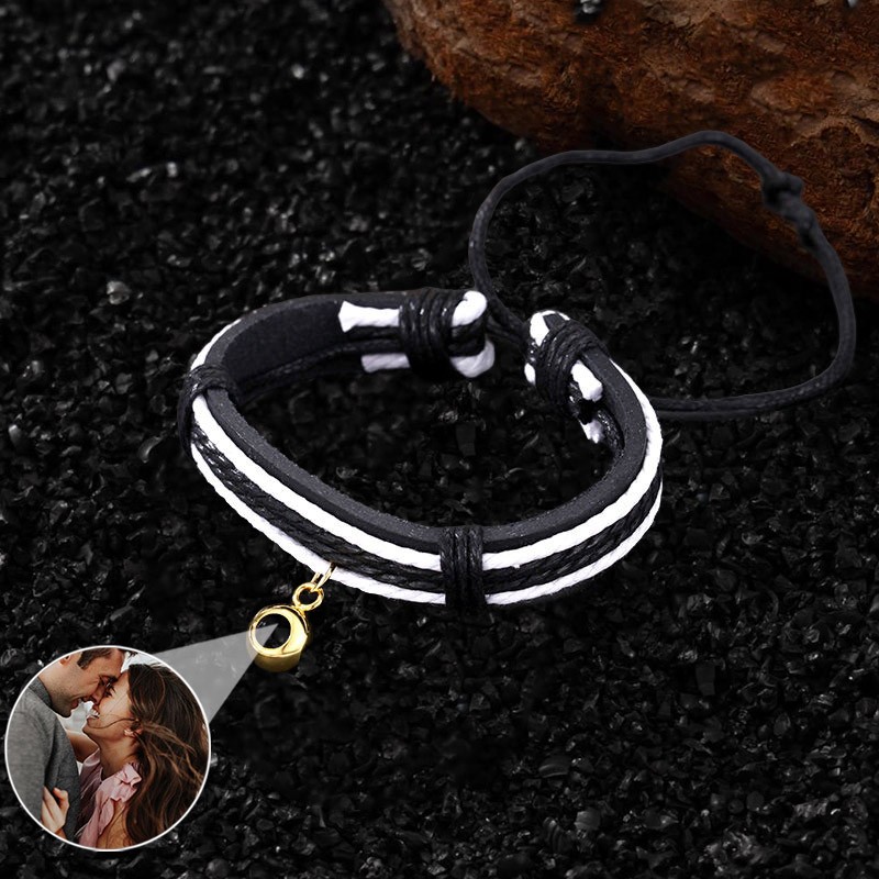 Personalisierte Projektion Armband mit Foto im Inneren für Ehepaar Valentinstag Geschenke