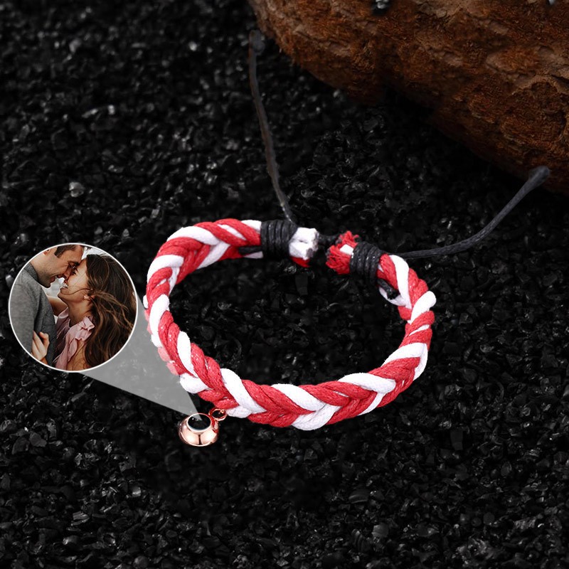 Personalisierte Projektion Armband mit Foto im Inneren für Ehepaar Valentinstag Geschenke