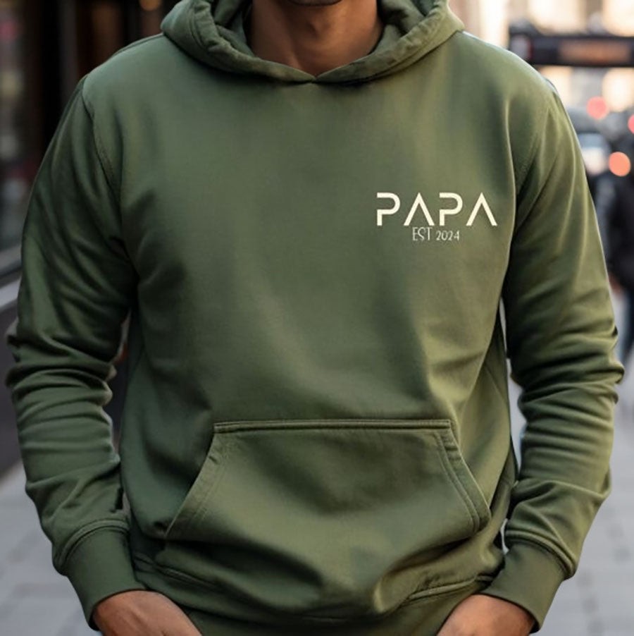 Personalisierte PAPA Hoodie mit Kindernamen Vatertag Geschenk neue Papa Geschenk