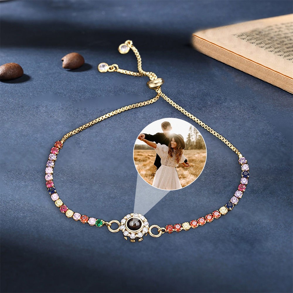 Personalisierte Projektion Armband mit Foto im Inneren für Ehepaar Valentinstag Geschenke