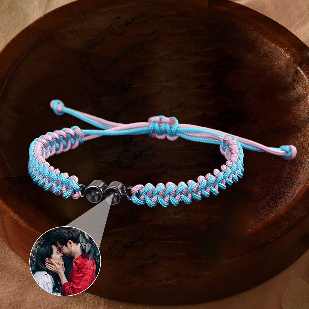 Personalisierte Projektion Armband mit Foto im Inneren für Ehepaar Valentinstag Geschenke