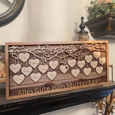 Personalisierte Hölzerne Familie Baum Zeichen für Weihnachten Familie Jahrestag Geschenk
