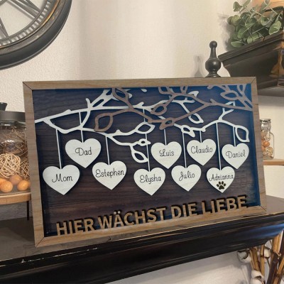 Personalisierte Hölzerne Familie Baum Zeichen für Weihnachten Familie Jahrestag Geschenk