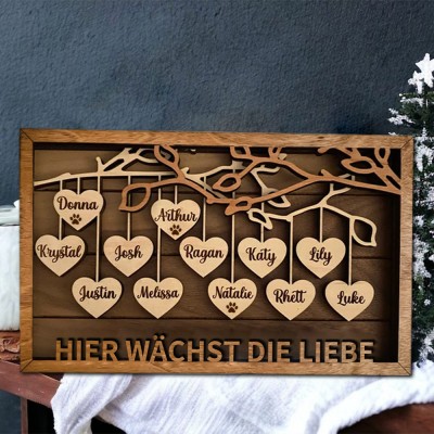 Personalisierte Hölzerne Familie Baum Zeichen für Weihnachten Familie Jahrestag Geschenk