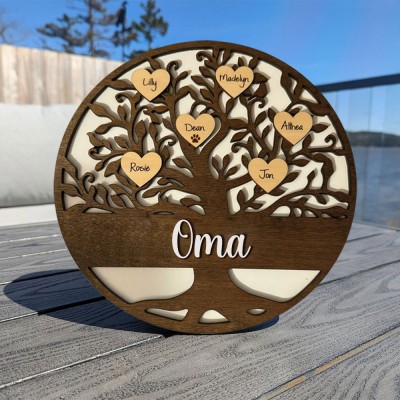 Personalisierte Holz Familie Baum Zeichen Home Wall Art Decor für Weihnachten Familie Jahrestag Geschenk