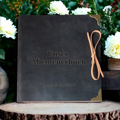 Unser Abenteuer Buch personalisiert Leder Fotoalbum für Valentinstag Jahrestag Geschenkideen