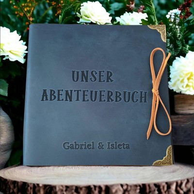 Unser Abenteuer Buch personalisiert Leder Fotoalbum für Valentinstag Jahrestag Geschenkideen