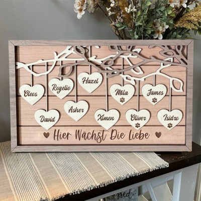 Personalisierte Hölzerne Familie Baum Zeichen für Weihnachten Familie Jahrestag Geschenk