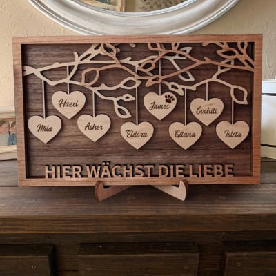 Personalisierte Hölzerne Familie Baum Zeichen für Weihnachten Familie Jahrestag Geschenk