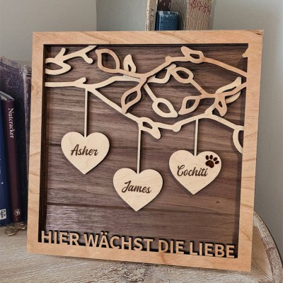 Personalisierte Hölzerne Familie Baum Zeichen für Weihnachten Familie Jahrestag Geschenk