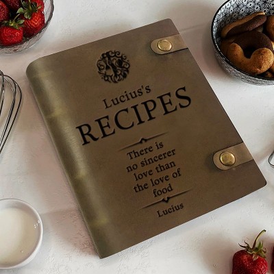 Personalisierte Leder-Rezeptbuch für Familie Weihnachtsgeschenk