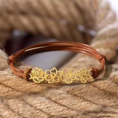 Personalisierte Handgemachte Geburt Blumenstrauß Armband für Oma Frau Familie Geschenk