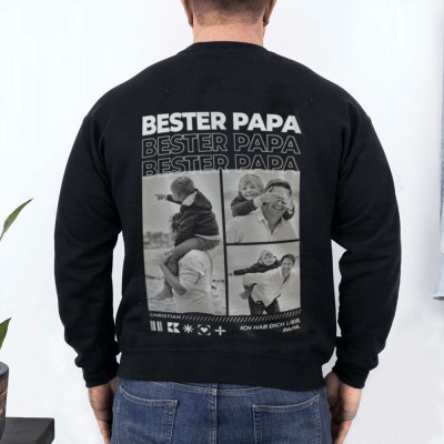 Benutzerdefinierte BESTER PAPA T-shirt Sweatshirt Hoodie mit Fotos für den Vatertag