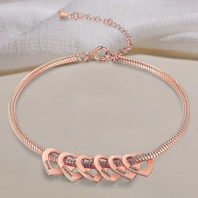 Personalisierte Herz hohlen Anhänger Armband mit benutzerdefinierten Namen für Oma Geschenkideen