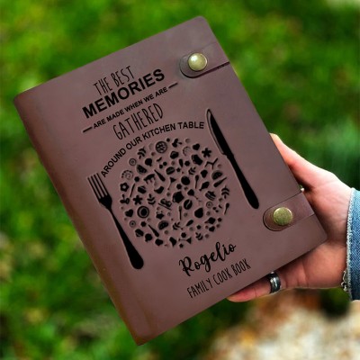 Personalisierte Leder-Rezeptbuch für Familie Weihnachtsgeschenk