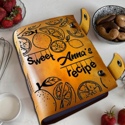 Personalisierte Leder-Rezeptbuch für Mama Oma Familie Weihnachtsgeschenk