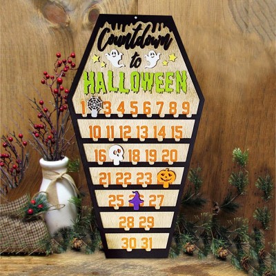 Countdown zu Halloween Kalender Holzschild