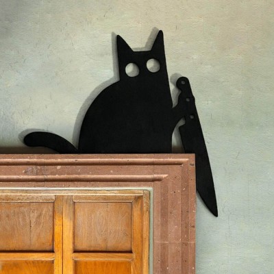 Halloween Lustige Schwarze Katze Tür Topper Home Corner Decor