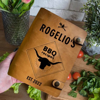 Personalisierte Leder-Rezeptbuch für Familie Weihnachtsgeschenk