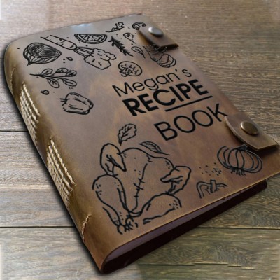 Personalisierte Leder-Rezeptbuch für Mama Oma Familie Weihnachtsgeschenk