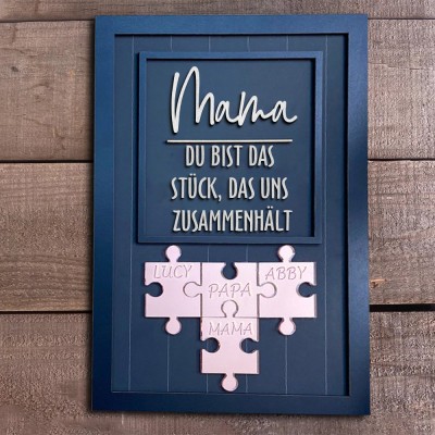 Benutzerdefinierte Mama Puzzle Zeichen mit Namen Stück Das Uns Zusammen für Muttertag Geschenk Hält