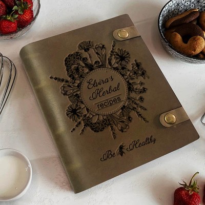 Personalisierte Leder-Rezeptbuch für Familie Weihnachtsgeschenk